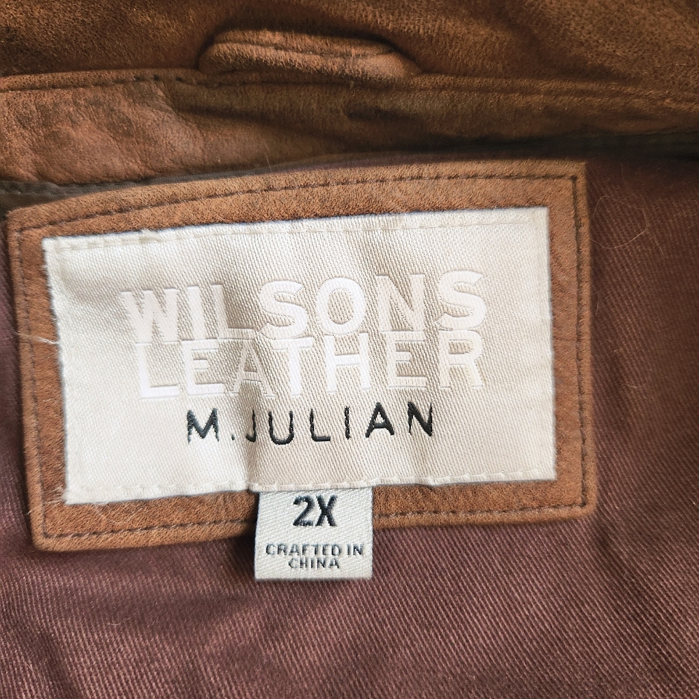 Mens VTG Wilsons Size 2X Leather Brown Jacket Julian Zip Up Lined ⚘️HP⚘️ - Picture 5 of 9
